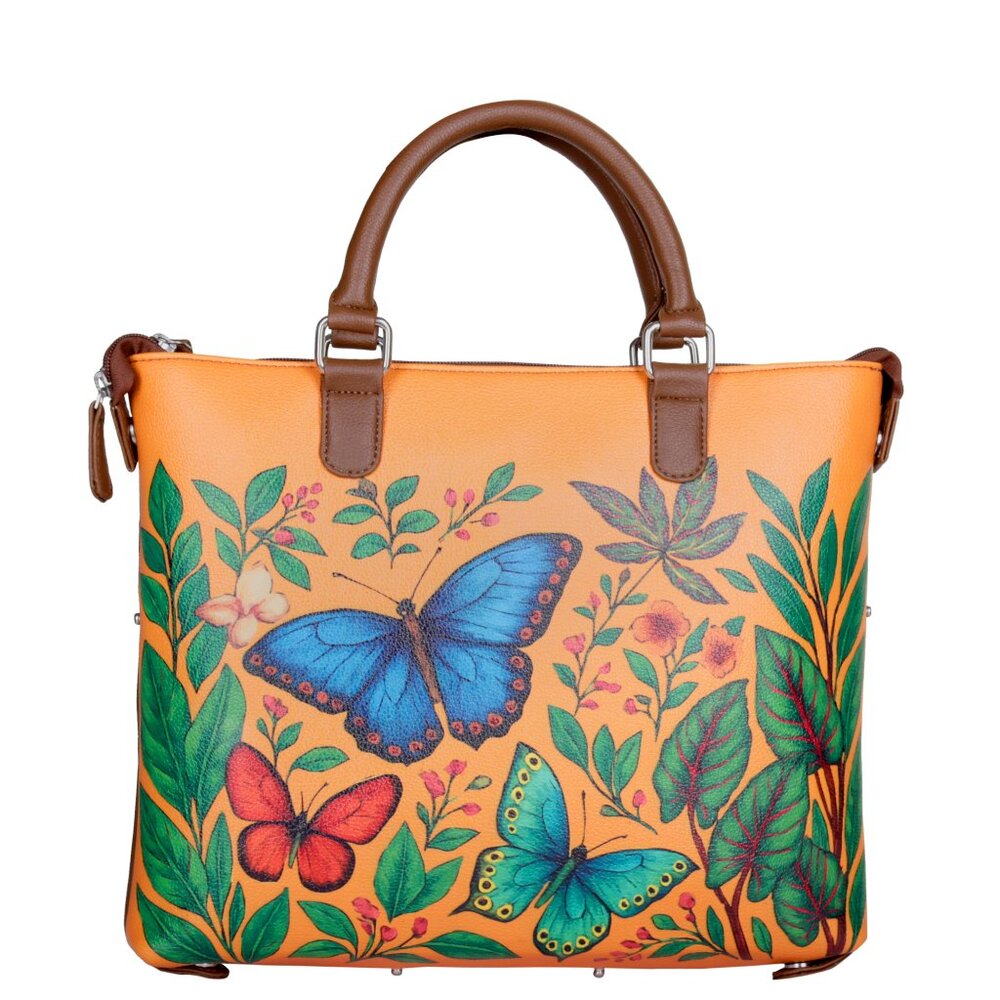 Printed Vegan Leather 3-in-1 Convertible Top Handle Crossbody Bag for Women